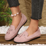 Women'S Casual Loafers - Lightweight, Non-Slip Sole, Comfort Fit, Synthetic Cover Slip-On Shoes with Decorative Bow | Classic Design, All-Season Wear - Image 12