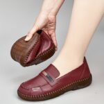 Women's Round Toe Flat Shoes, Comfortable Soft Sole Slip On Shoes, All-Match Walking Outdoor Flats - Image 2
