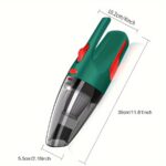 Car Wired Vacuum Cleaner, Car Cleaning Interior Cleaning Dust Removal Suction Large Power Strong Suction Green Black Suitable for People with Cars - Image 2