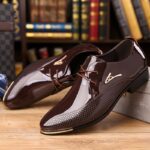 Plus Size Men's Plain Toe Classic Derby Shoes, Comfy Non Slip Lace Up Durable Rubber Sole Dress Shoes, Men's Business Occasion Shoes - Image 6