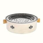 ⁦Portable Barbecue Charcoal Stove Split Barbecue Stove Round Non-Stick BBQ Rack for Outdoor Camping (Without Carbon)⁩ - الصورة ⁦5⁩