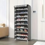 Multi functional 6/8/10 layer shoe organizer with dust cover - easy to assemble, portable storage, suitable for 27-35 pairs of sports shoes, high heels, and boots - ideal for home use - Image 4