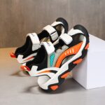 ⁦Boys' Summer Sports Sandals - Breathable, Non-Slip Sole, Hook-and-loop Fastener Strap, Durable with Striped Pattern⁩ - الصورة ⁦6⁩
