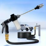 High-Pressure Car Wash Gun, Multi-Functional Garden Hose Nozzle, Adjustable Thick Rod Spray with Copper-Plated Tip, Universal 3/4" and 1/2" Quick Connect Adapter for Cleaning Tools, Garden Water Pipe Long Rod Nozzle, Standard Thread for European and Ameri