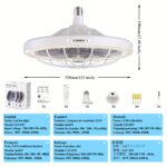1pc 33.02cm Modern Ceiling Fan With Lights And Remote Control, E26/E27 Base Easy Install Socket Fan Light, 3 Speed Wind Adjustment, 3 Colors 3000-6500k Dimmable Led Light for Bedroom, Kitchen, Living Room, Storage Room, Garage, Bathroom - Image 5