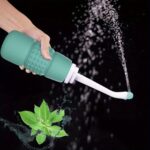 11.83oz Portable Bidet Spray Bottle - Modern Style, Round, Front Nozzle, Vertical Spray, Manual Operation, Asian G1/2 Nozzle for Personal Hygiene and Perineal Cleaning, Unscented, PVC Material, No Battery Needed, Personal Hygiene Product|Modern Bidet Desi