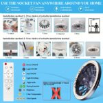 1pc 33.02cm Modern Ceiling Fan With Lights And Remote Control, E26/E27 Base Easy Install Socket Fan Light, 3 Speed Wind Adjustment, 3 Colors 3000-6500k Dimmable Led Light for Bedroom, Kitchen, Living Room, Storage Room, Garage, Bathroom - Image 12