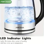 ⁦PANCERKA Electric Kettle, 1.8L, LED Illuminated, High Borosilicate Glass, Auto Shutoff, Boil-Dry Protection, 360° Base, Stainless Steel, 220V-240V, European Standard Plug, No Conversion Plug, Rated Power 1500W⁩ - الصورة ⁦2⁩
