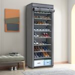 Multi functional 6/8/10 layer shoe organizer with dust cover - easy to assemble, portable storage, suitable for 27-35 pairs of sports shoes, high heels, and boots - ideal for home use - Image 9