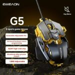 ⁦EWEADN G5 USB Wired Gaming Mouse Silent or audible optional Metal mechanical Mouse gamer with 8 Buttons Macro Function Keys, Support tail length adjustment to suit different hand sizes Perfect for desktop, laptop, computer, school⁩ - الصورة ⁦10⁩