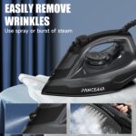 ⁦PANCERKA 1pc Electric Steam Iron Designed for Garments Featuring a Self-Cleaning Teflon Non-Stick Soleplate, 1600W Power, Automatic Shutoff, And Anti-Drip Functionality Suitable for Various Fabrics Including, Wool, Polyester, Silk, Linen, And Nylon.⁩ - الصورة ⁦3⁩