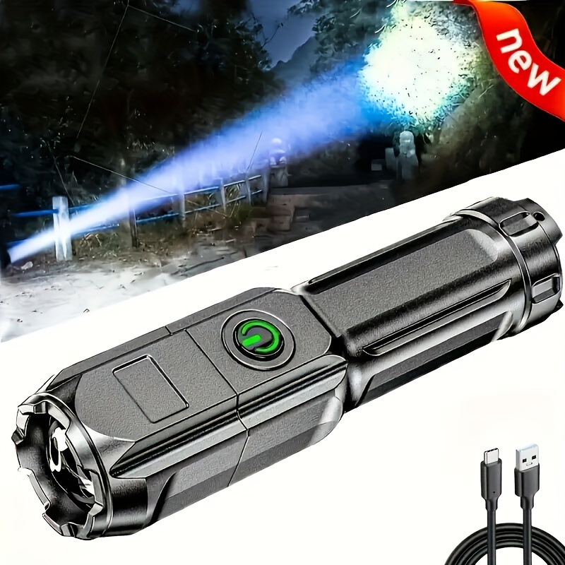 4fdc7119eb854468a2d3ad4dea2ab09f-goods.jpeg 1pc Super Bright Variable Focus Flashlight - Portable, Multifunctional, Variable, Suitable for Outdoor, Emergency Use - Image 1