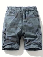 Men's Camo Cargo Shorts with Multiple Pockets - Cotton Blend, Casual Outdoor & Hiking Wear - Image 6