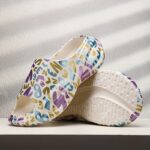1 Pair Women'S Fashion Slides, 2024 HD 3D Digital Print, Casual Style, Alphabet Pattern, Open Toe, Mid Heel, EVA Material, Slip-On, Summer Beach Slippers, Anti-Odor, Durable Sole, Versatile for Indoor & Outdoor Use - Image 5