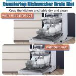 Disposal Dishwasher Mat, Portable Silicone Pad with Raised Edges, Small Dishwasher Drip Tray for Leaks, Anti-Slip Protective Mat, 59.94cm x 59.94cm - Image 5