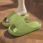 Women's Comfort Slides - Non-Slip, Durable Thick Sole EVA Sandals for Indoor & Bathroom Use, Solid Color Open Toe Summer Shoes - Image 3