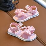 TEEOEC Girls' Summer Fashion Sandals - Lightweight, Breathable Open-Toe Shoes with Floral Princess Design, Thick Sole Beach Slippers for Youngsters, PVC Material, Round Toe, Beach Shoes - Image 7