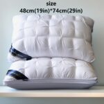 Luxury 5-Star Hotel Quality Pillow - Deep Sleep Neck Support, High-Density Non-Sagging All-Season Pillow with White Satin Cover, 100% Polyester Fill, Hand Wash Only & Vacuum Compression Packaging, Neck Pillow for Sleeping, Sophisticated Home Decor - Image 5