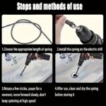 ⁦1pc Pipe Deburring Tool Drill Attachment, Multi-Functional Drain and Toilet Plunger, Hair and Debris Removal, Bathroom and Kitchen Drain Cleaner, Flexible Pipe Assistant for Commercial and Residential Use, Durable and Space-Saving, Drill Not Include⁩ - الصورة ⁦14⁩