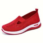 ⁦Women'S Breathable Mesh Slip-On Sneakers - Casual Comfort Walking Shoes, Solid Brown, All-Season Use, Low Top, Simple Toe Design, Lightweight Flat Outdoor Shoes, Comfortable Walking Shoes | Elegant Slipon Sneakers | Breathable Upper⁩ - الصورة ⁦13⁩