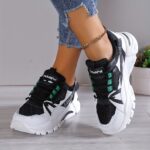 Women's Colorblock Casual Sneakers, Lace Up Comfy Soft Sole Platform Shoes, Lightweight Low-top Daily Shoes plus size - Image 7