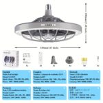 1pc 33.02cm Modern Ceiling Fan With Lights And Remote Control, E26/E27 Base Easy Install Socket Fan Light, 3 Speed Wind Adjustment, 3 Colors 3000-6500k Dimmable Led Light for Bedroom, Kitchen, Living Room, Storage Room, Garage, Bathroom - Image 4