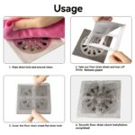 ⁦10pcs bathroom hair filter hair screen Toilet sewer filter Kitchen anti-clogging anti-insect self-adhesive floor drain sticker.⁩ - الصورة ⁦6⁩