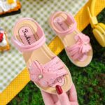 Girls' Butterfly-Decorated Open-Toe Sandals with Closure - Lightweight Durable PVC & Synthetic, Floral Pattern Soft Pink Casual Beach Shoes for Youngsters Girls, Spring Summer Outdoor Play Christmas Gift, Outdoor Youngsters Sandals | Playful Youngsters' F - Image 5