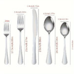 60pcs Stainless Steel 1010 Tableware Set, Including Dinner Knife, Spoon, Fork, Dessert Spoon, Dessert Fork, Suitable for Home, Kitchen, Restaurant, Party, Christmas, Wedding - Image 6