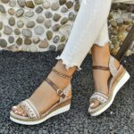 Women's Elegant Platform Sandals, Ankle Buckle Strap Comfort Walking Shoes, Wedge Beach Shoes