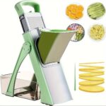 Upgraded Kitchen Safety Mandoline Slicer, Larger Size Vegetable Food Chopper with Adjustable Potato Slicing Thickness, Julienne + Dicer Kitchen Multi-Functional Vegetable Cutter, Stainless Steel Blade, Manual Operation, No Electricity Needed, Kitchen Effi - Image 5