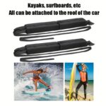 ⁦1pc Black Nylon Car Roof Luggage Rack with Surfboard & Kayak Straps - Non-Slip Folding Cushion for Secure Transport, Easy Snap-On Installation, Durable PA Material for Outdoor Use, Luggage Rack for Vehicle⁩ - الصورة ⁦5⁩