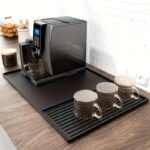 2-in-1 Silicone Coffee Bar Mat with Convex Edge - Black Countertop Protector for Espresso Machines & Dishwashers, 59.94cm x 39.88cm, Durable & Easy to Clean, Coffee Bar Accessories, Espresso Machine Mat | Modern Coffee Bar Mat | Durable Countertop Mat, Co