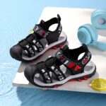 ⁦Youngsters' Breathable Mesh Sandals - Non-Slip, Comfortable for Boys & Girls, Perfect for Outdoor Play, Spring/Summer/Fall, Blue & Black Design with Hook and Loop Closure, Youngsters Sandals⁩ - الصورة ⁦10⁩