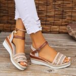 Elegant Women's High Heel Sandals - Open Toe, Lace-Up with Ankle Strap, Breathable Fabric & Faux Cover Sole for Summer - Image 3