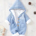 DovFanny Unisex Jumpsuit - Fleece-Lined Hooded Romper with Soft Fur-Lined Hood & Cuffs, Long Sleeve Winter Warmth, Easy Diaper Change Buttons, Cozy Winter Outfit for, Romper, Perfect for Outdoor