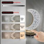 ⁦1pc Star Moon USB Light, Compatible with Laptop, USB Interface Electronic Lamp, Computer Accessories, USB Gadgets, Dimmable Crystal Star Lamp, 3 Colors Changging Bedroom Touch Lamp⁩ - الصورة ⁦7⁩