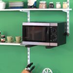 A set of 2 iron wall mounted microwave oven brackets, L-shaped telescopic foldable kitchen brackets, projector brackets, suitable for placing electrical appliances in kitchens, restaurants, and offices, saving space. Suitable for all models. - Image 3