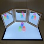 Wooden Triptych Mirror Reggio Classroom Folding Acrylic Three-Sided Mirror Suitable for Light Table Light and Shadow Classroom Decoration Material - Image 7