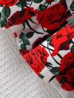 ⁦Single Piece Girls' Floral Print Dress - Bright Polyester Knit, Casual Fit, Suitable for Spring/Summer - Machine Washable, Girls' Clothing⁩ - الصورة ⁦6⁩