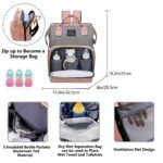 Lamroro Moire Diaper Bag Backpack, Soft Shell, Multifunctional, Large Capacity, Travel Backpack with Changing Station, Sunshade, Breathable Mosquito Net, Zipper Closure, Mixed Color, Polyester Fiber, with Utility Pocket, for Casual, Preschool, Christmas, - Image 3