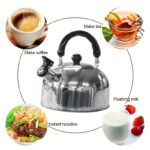 Tea Kettle, Stovetop kettle, Hot tea, Silvery kettle, stainless steel kettle, induction cooker, gas stove universal kettle, household teapot, commercial large capacity kettle, stove tea maker, durable kitchenware - Image 8