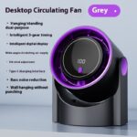 5.1-Inch Rechargeable Desktop Fan with 100 Speeds, Quiet Strong Airflow, LED Digital Display – Portable USB-Powered Fan for Office, Bedroom, Kitchen, Travel & Camping, Compact Design, USB Charging, Lithium Battery, Portable Fan | Modern Design | USB Charg - Image 5