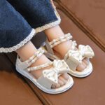 TEEOEC Girls' Summer Fashion Sandals - Lightweight, Breathable Open-Toe Shoes with Floral Princess Design, Thick Sole Beach Slippers for Youngsters, PVC Material, Round Toe, Beach Shoes - Image 9