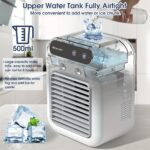 1800mAh High-Capacity Mini USB Rechargeable Fan - Portable Desktop Air Circulator with Lithium Battery, Safe Low-Pressure Design for Dorms, Offices, and Cars for Long-Lasting Coolness, Office Fan|Lowpressure Fan|Durable Plastic Fa