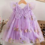 Girls' Dreamy 3D Butterfly Wings Dress - Sweet and Colorful Floral Embroidered Tulle Princess Skirt for Summer Birthday Parties - Image 15