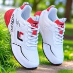 Men's Lightweight Breathable Mesh Running Shoes - White Low-Top Sneakers with Striped Design, EVA Cushion & Rubber Sole for All-Season Training, Gym, Casual Wear - Image 12