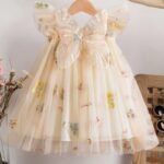 Girls' Dreamy 3D Butterfly Wings Dress - Sweet and Colorful Floral Embroidered Tulle Princess Skirt for Summer Birthday Parties - Image 12