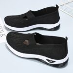 ⁦Women'S Breathable Mesh Slip-On Sneakers - Casual Comfort Walking Shoes, Solid Brown, All-Season Use, Low Top, Simple Toe Design, Lightweight Flat Outdoor Shoes, Comfortable Walking Shoes | Elegant Slipon Sneakers | Breathable Upper⁩ - الصورة ⁦7⁩