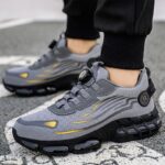 Men's Stylish Safety Sneakers with Rotary Button Closure – Steel Toe, Puncture-Resistant Work Shoes, Breathable Fabric, All-Season Protection for Hiking & Casual Attire - Image 9